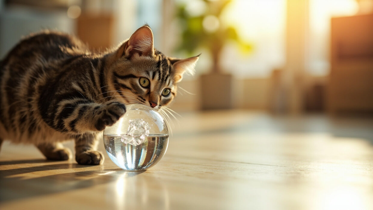 Bola de gelo para gatos: brincadeira refrescante e segura - hero